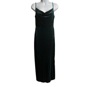 Taylor Womens Dark Green Velvet Maxi Dress Spaghetti Straps Size 2 Holiday Party